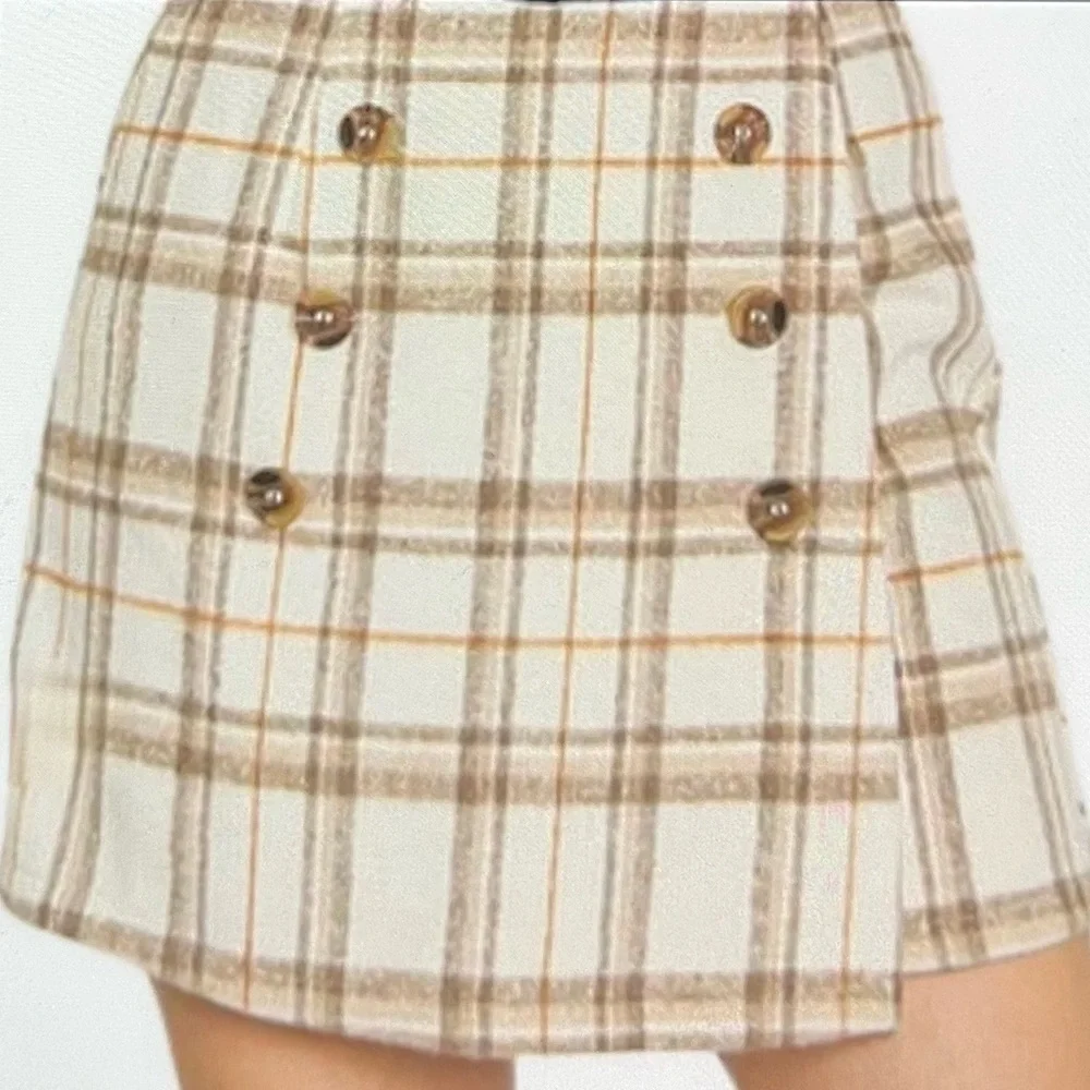 🔆 Plaid Button-Front skort - Size Medium